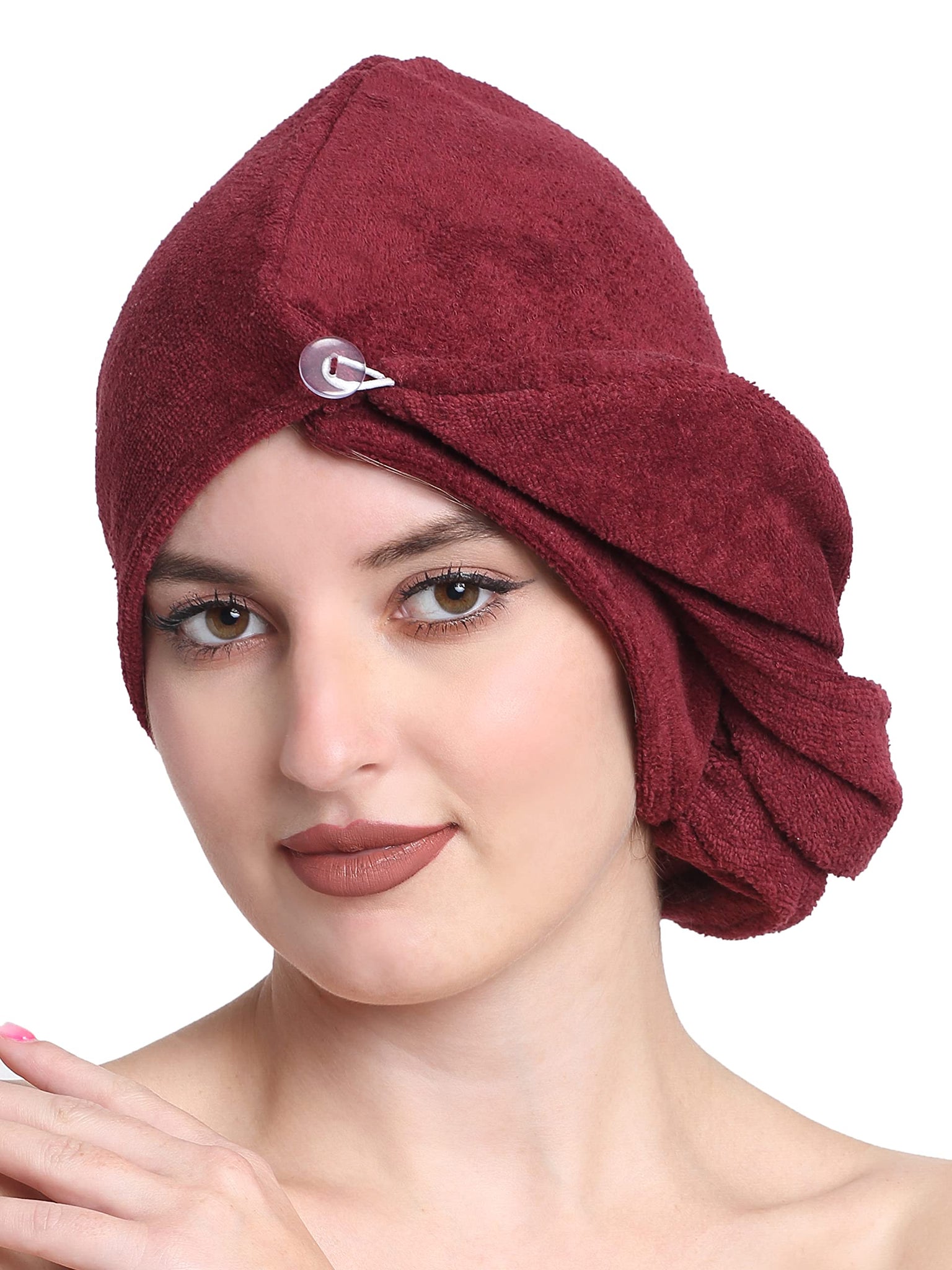Luxury Cotton Hair Wrap Towel | Soft & Quick Dry | 380 GSM - Wine