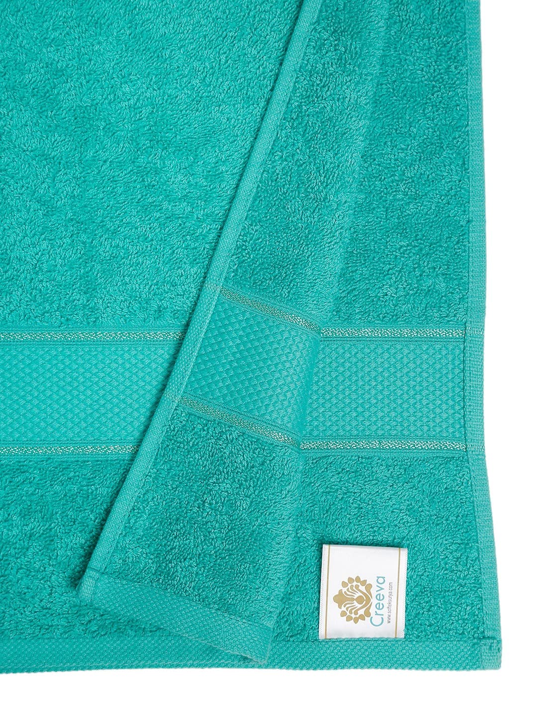 CREEVA Soft and Plush, 100% Cotton, Highly Absorbent, Bathroom Towels, Super Soft, 4 Piece Towel Set (1 Bath Towel, 1 Lady Bath Towel, 2 Hand Towels), 525 GSM
