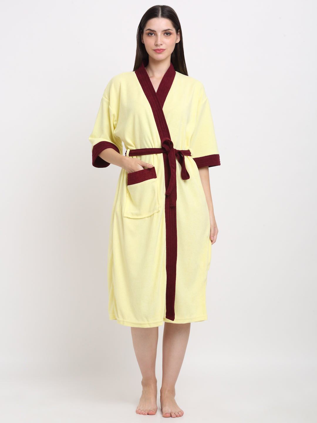 Lemon & Wine Colorblock Robe – Funky Yet Functional Terry Robe