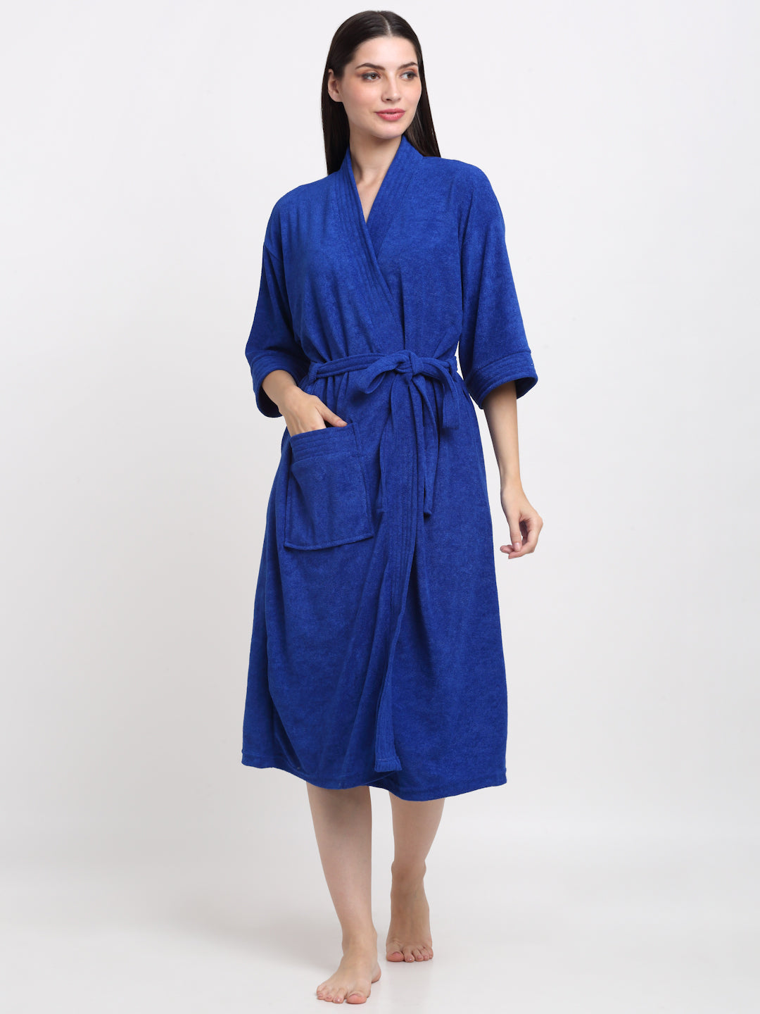 Turkish Blue Everyday Bathrobe – Unisex Ultra-Soft Terry Fabric