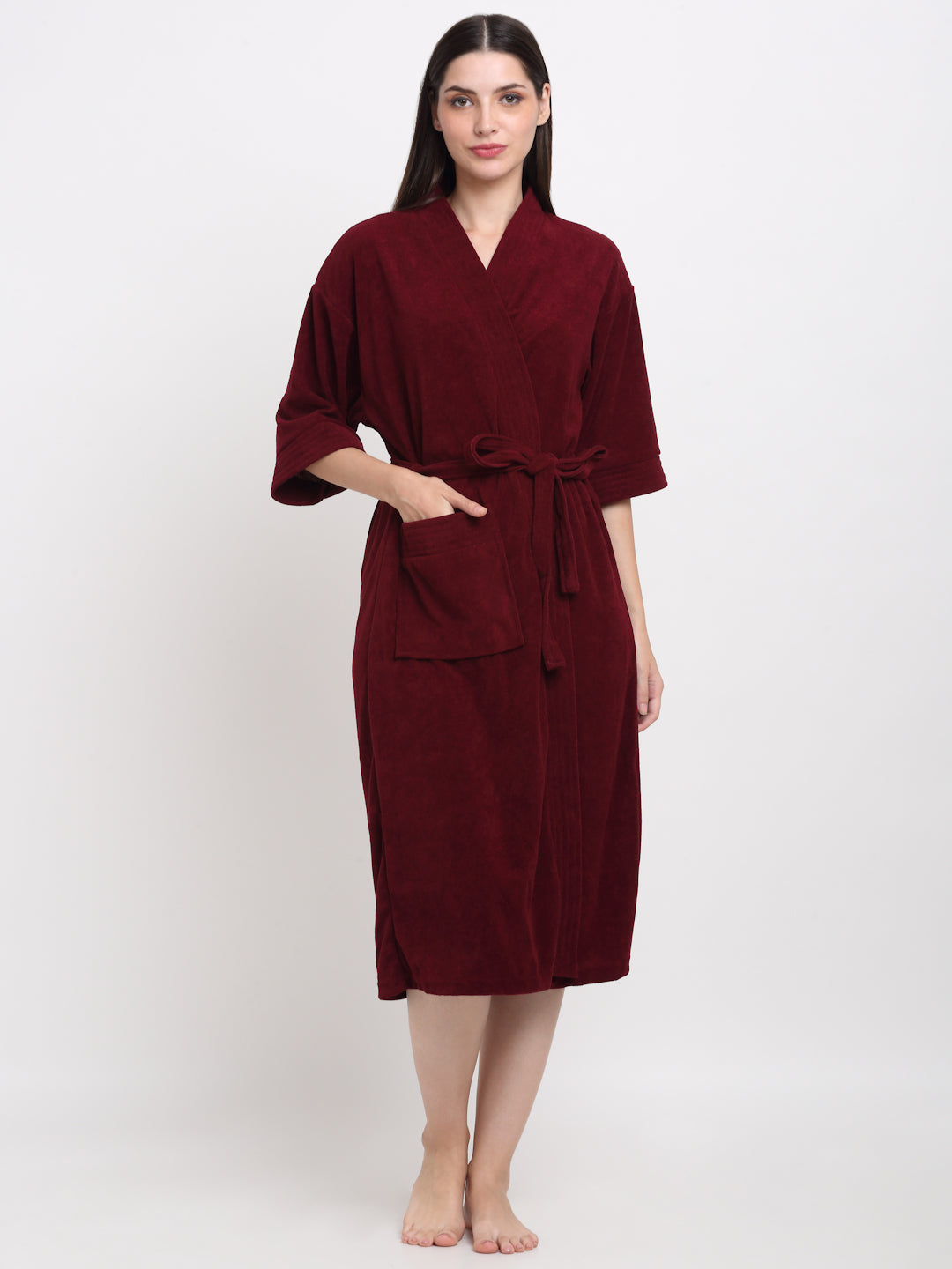 Classic Wine Unisex Bathrobe – Plush Everyday Comfort