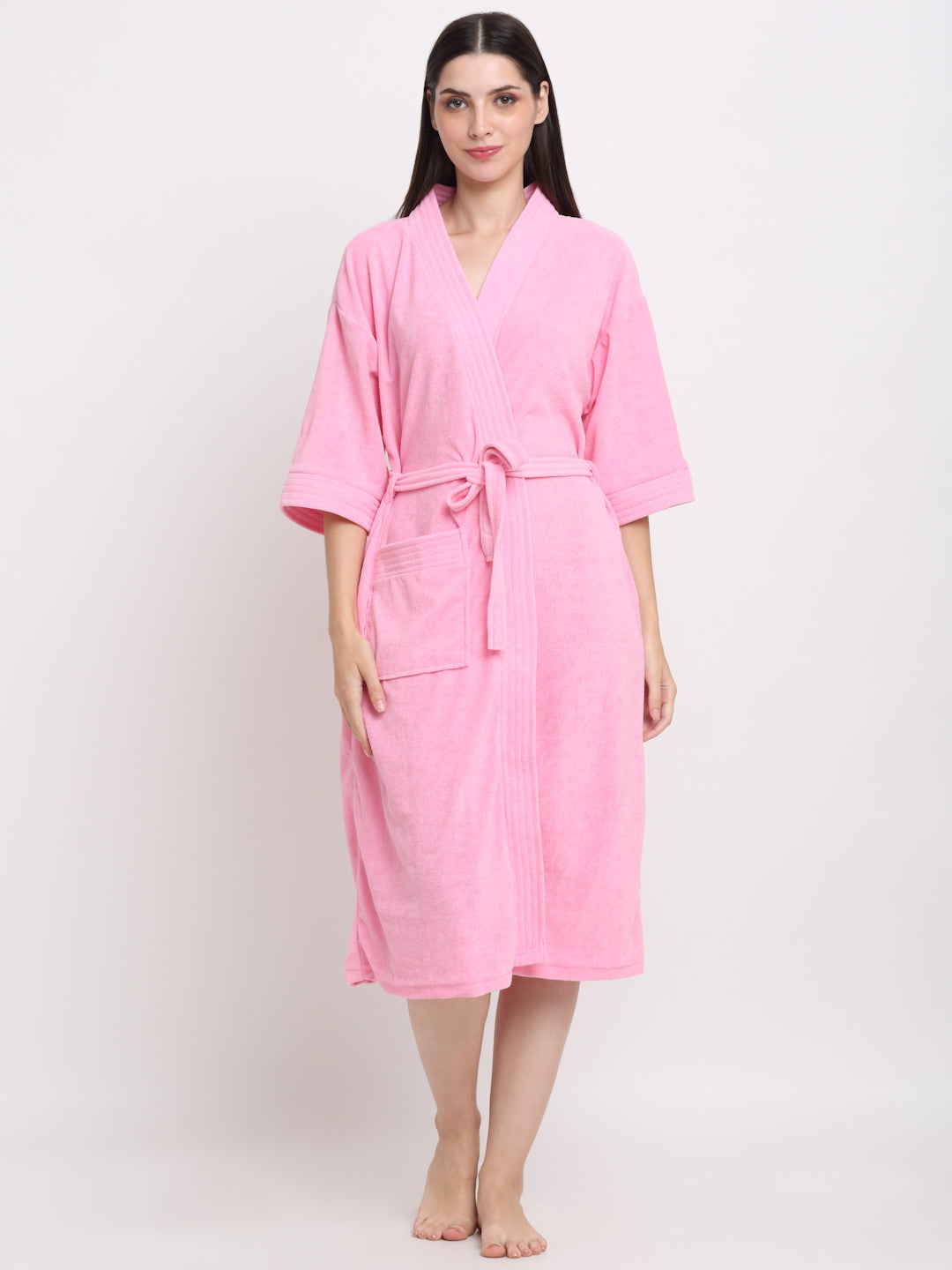 Sweet Pink Soft Bathrobe – Lightweight, Relax Fit for All