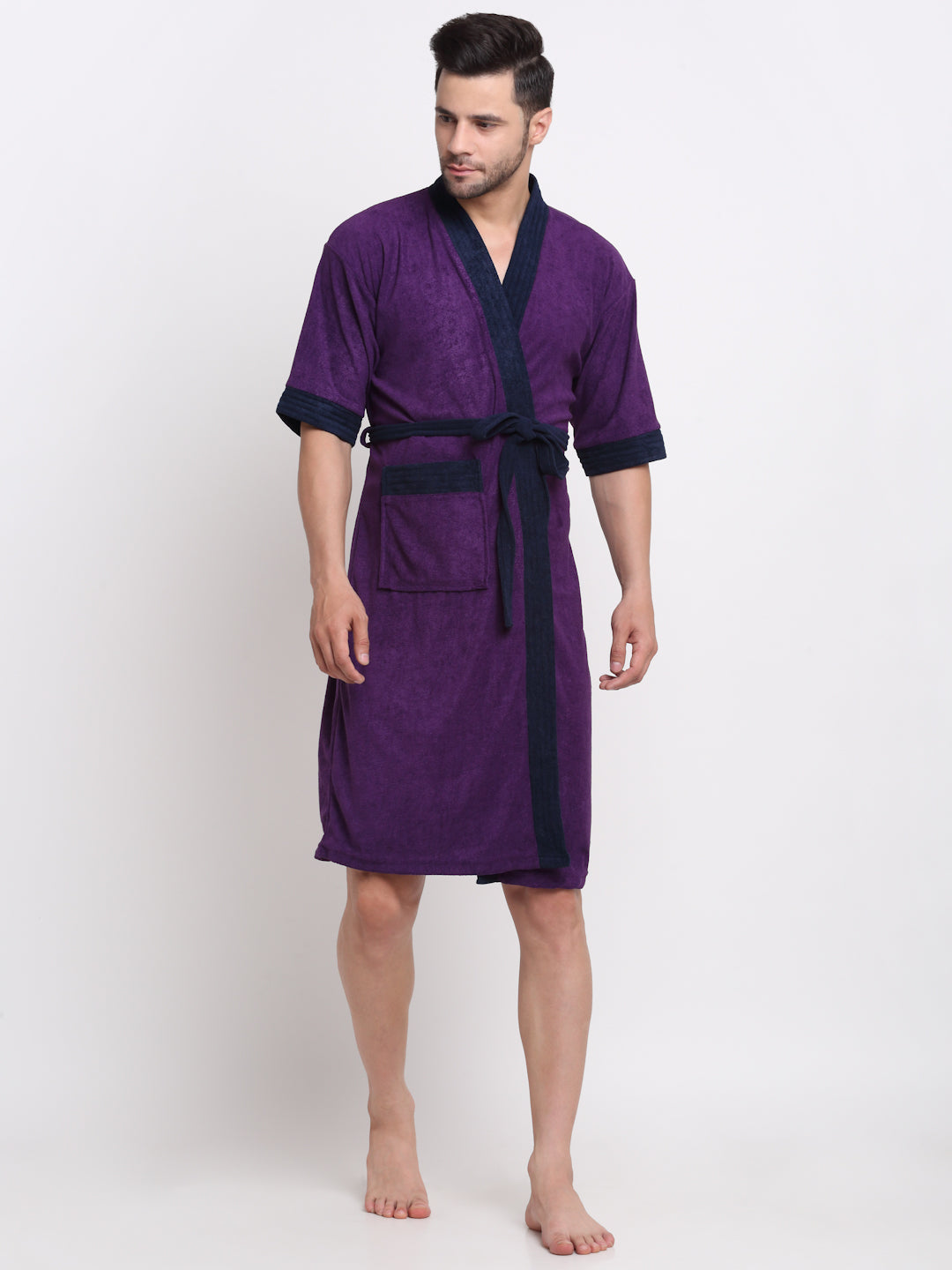Indigo & Navy Dual-Tone Robe – Kimono Style Comfort for All