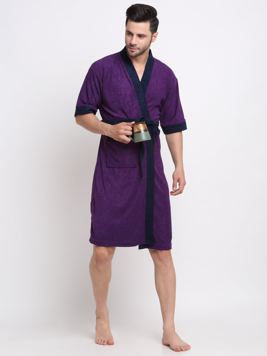 Indigo & Navy Dual-Tone Robe – Kimono Style Comfort for All