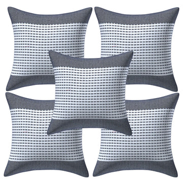 CREEVA Set of 5 Cotton Cushion Covers | Spider Design Grey | 16 x 16 INCH or 40 x 40 CM