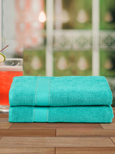 Creeva 525 GSM Cotton Lady Bath Towel 60x120 Set 2 (Sea Green)