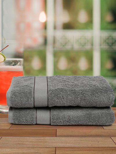 Creeva 525 GSM Cotton Lady Bath Towel 60x120 Set 2 (Grey)