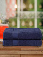 Creeva 525 GSM Cotton Lady Bath Towel 60x120 Set 2 (Navy)