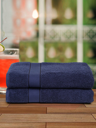 Creeva 525 GSM Cotton Lady Bath Towel 60x120 Set 2 (Navy)