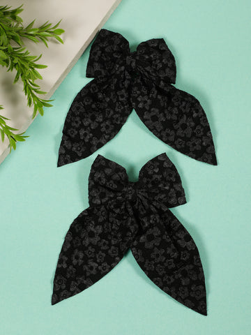 Creeva, Pack of 2 Satin Hair Bow Clips for Women & Girls – Elegant Ribbon Bows