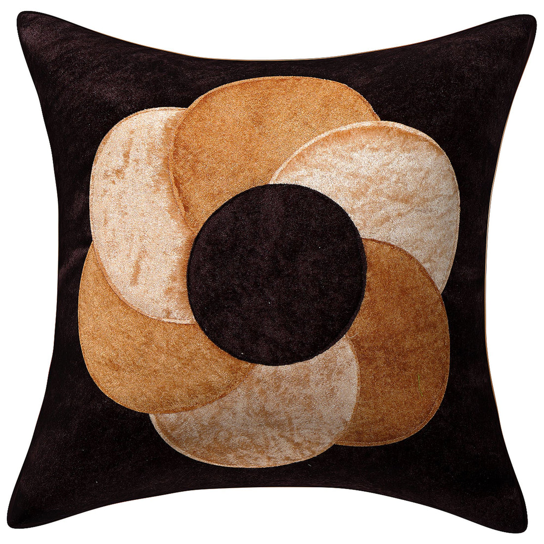 Four decorative pillows with a geometric pattern on a white background
