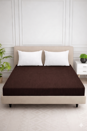 Creeva Purenest Waterproof Cotton Feel Quilted Mattress Protector - Coffee