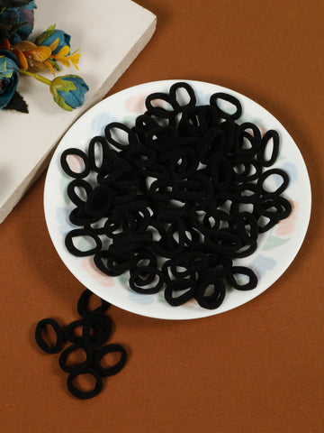 Creeva, 100 Pcs Black Mini Hair Rubber Bands for Kids & Baby Girls