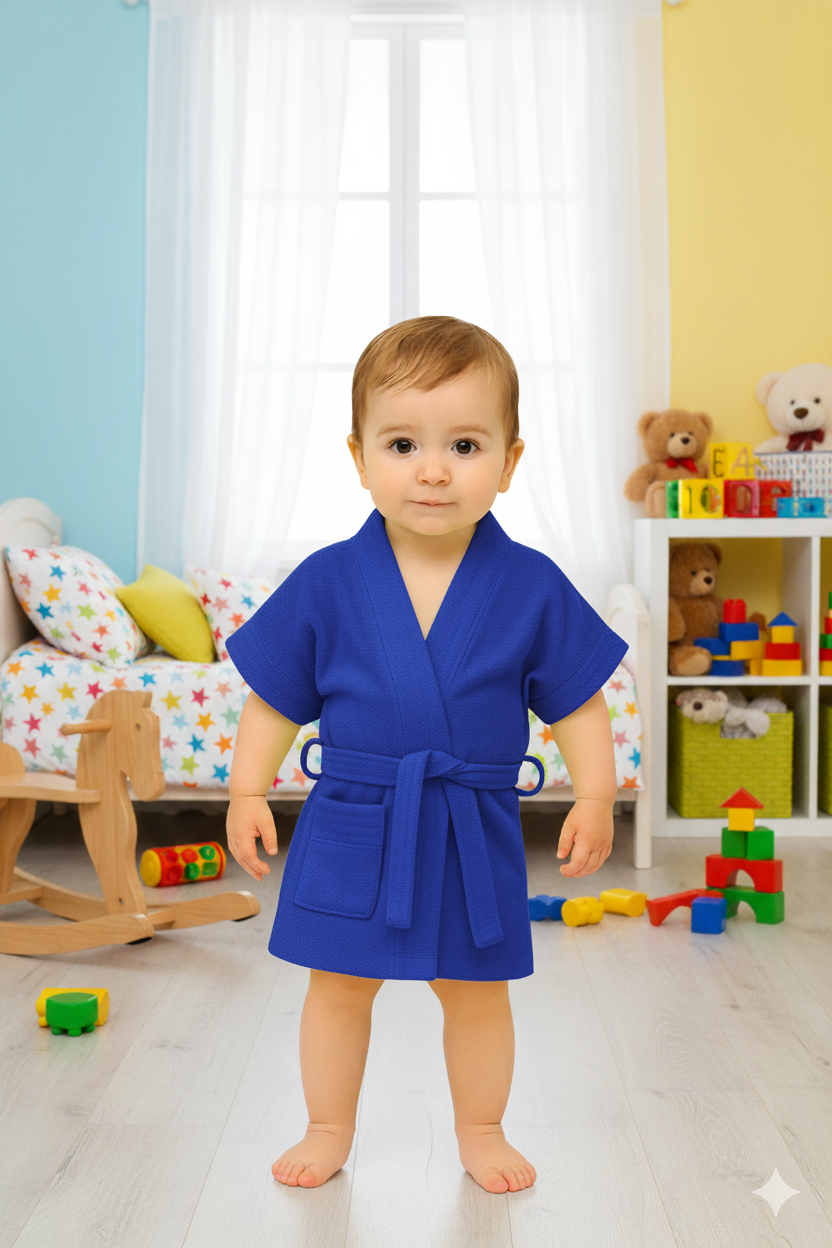 Melodious Kids Baby Bathrobe with Front Pocket – Soft, Cozy & Cute Turkish Robe