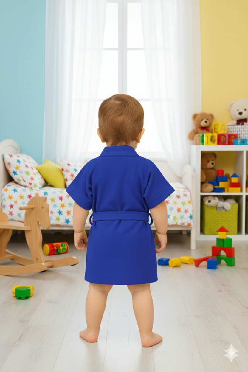 Melodious Kids Baby Bathrobe with Front Pocket – Soft, Cozy & Cute Turkish Robe