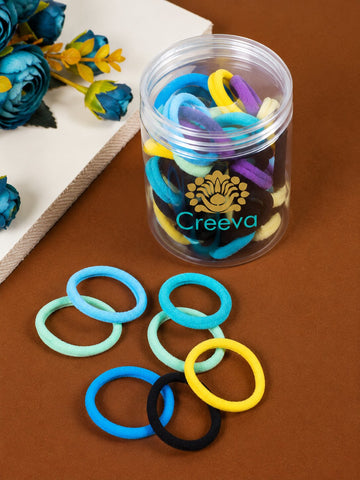 Creeva, Pack of 55 Multicolor Stretchable Hair Rubber Bands for Women & Girls