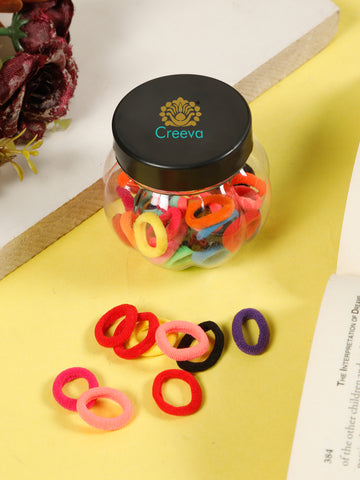 Creeva, Pack of 40 Thick Cotton Hair Rubber Bands for Women & Girls