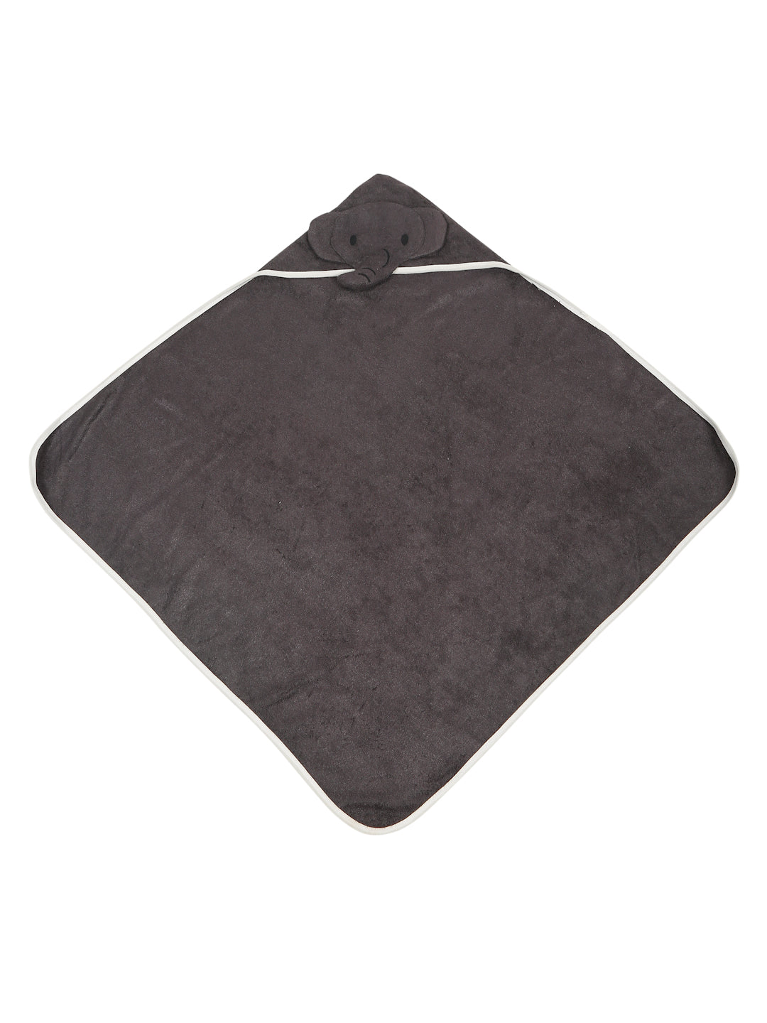 CREEVA Cuddle Baby/Kids Hooded Bath Towel Charcoal Grey Elephant Design – 100% Cotton, Super Absorbent Bath Wrap for Newborns & Toddlers | (0-3Years)