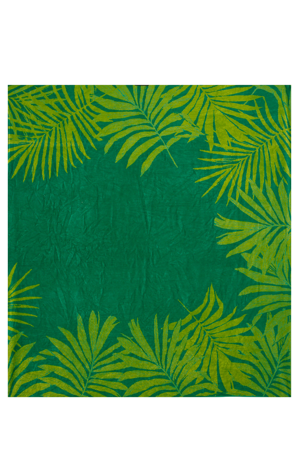 Tropical Leaf Cotton Beach Sheet – Green & Yellow, Breathable & Compact