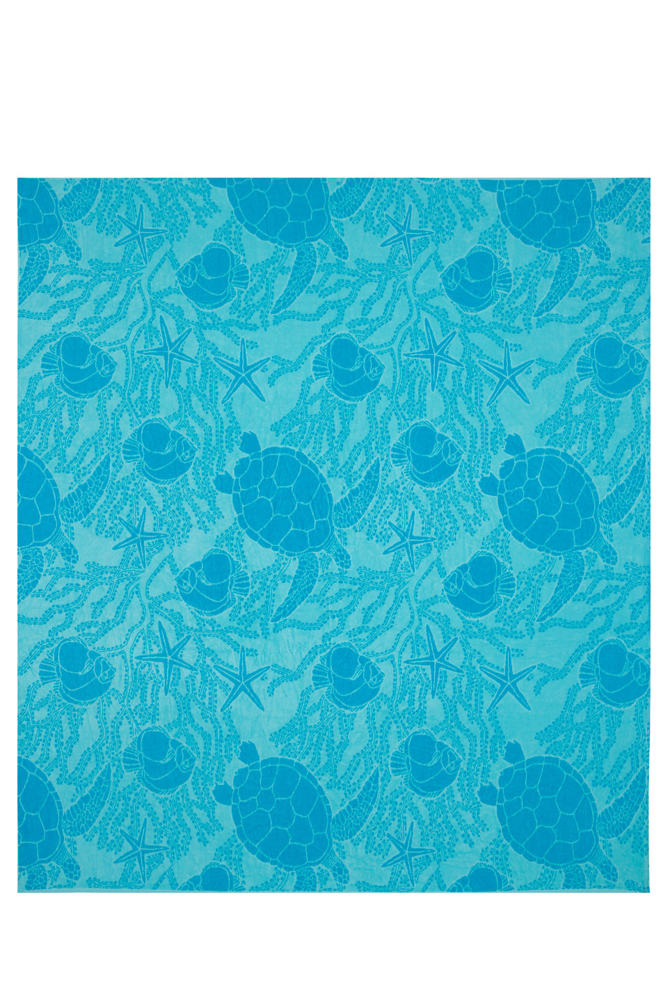 Sea Turtle Cotton Beach Sheet – Aqua Blue, Soft & Multipurpose