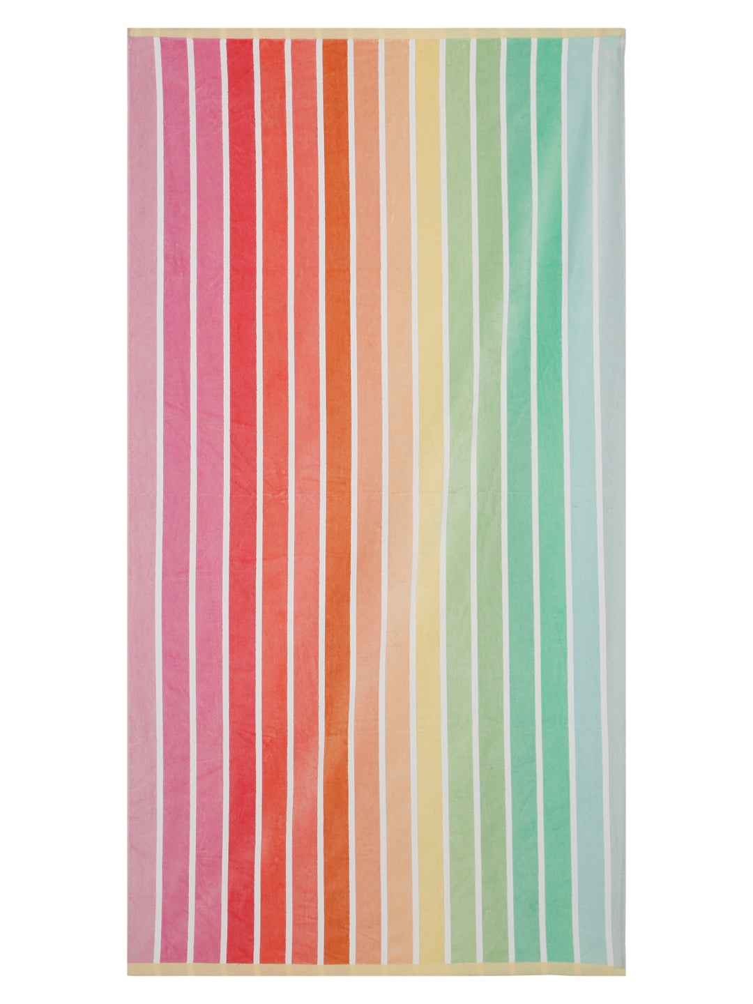 Pastel Rainbow Stripe Beach Towel – Soft Multi-Tone, 105 x 180 cm