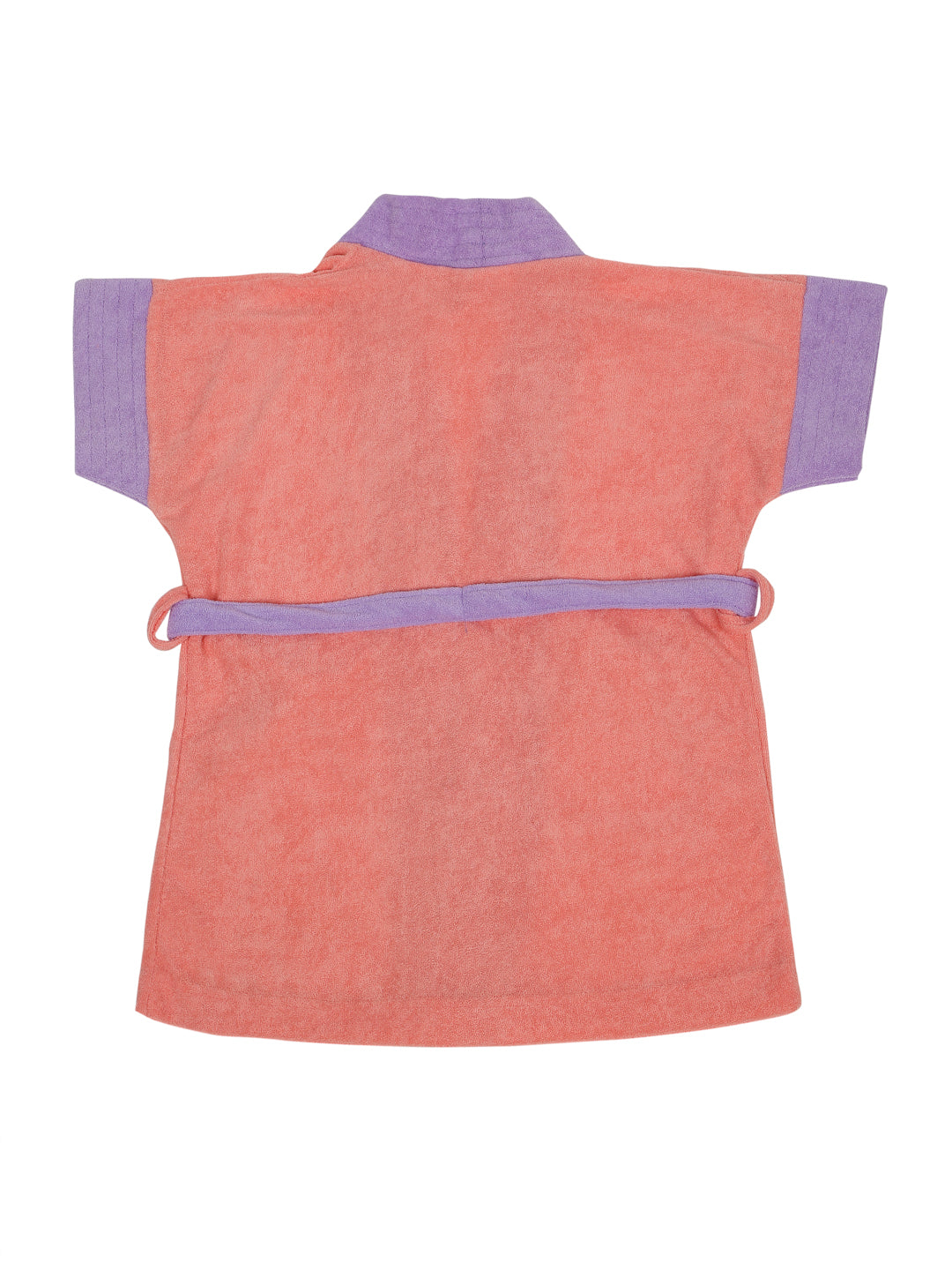 Melodious Baby Bathrobe with Front Pocket – Soft, Cozy & Cute Peachy Pink & Lavender Robe for Infants