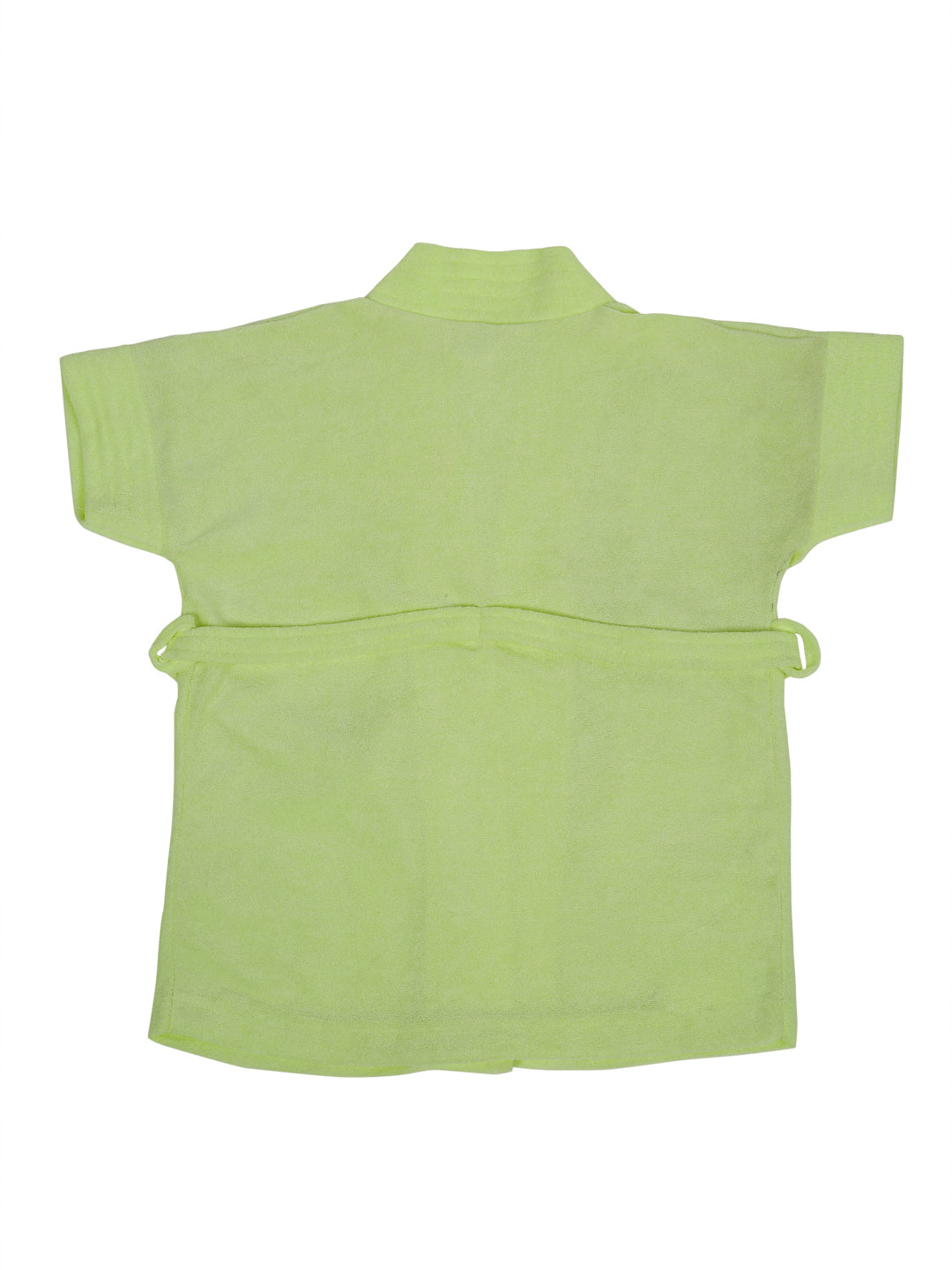 Melodious Baby Bathrobe with Front Pocket – Soft, Cozy & Cute Parrot Green Robe for Infants