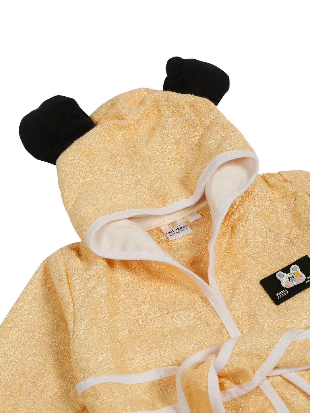 CREEVA Cuddle Hooded Baby Bathrobe for Newborn & Infant | Ultra Soft Cotton - Almond Yellow