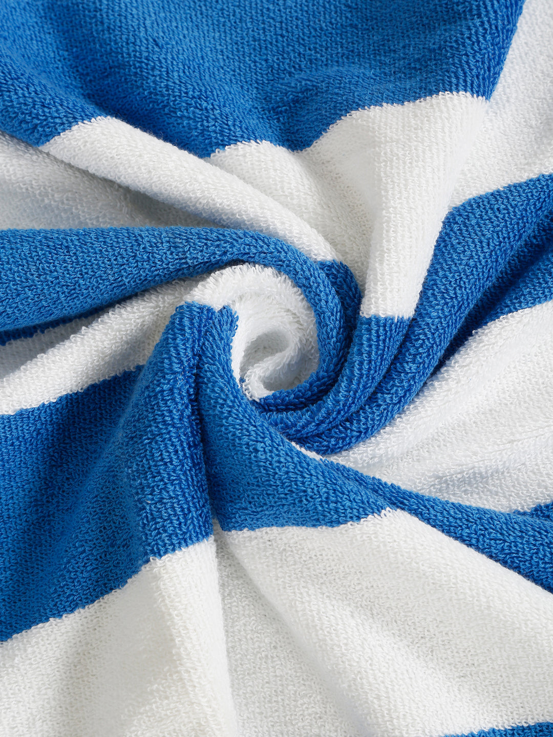 Classic Striped Beach Towel – White & Royal Blue, 80 x 158 cm