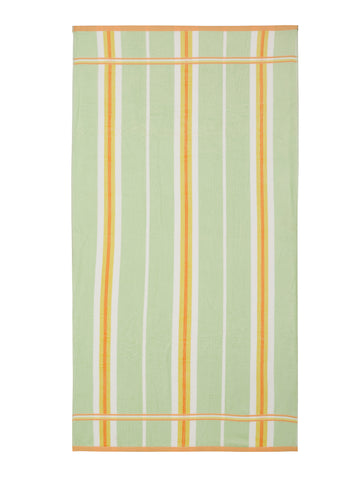 Pastel Green with Yellow Stripe Beach Towel, 90 x 175 cm