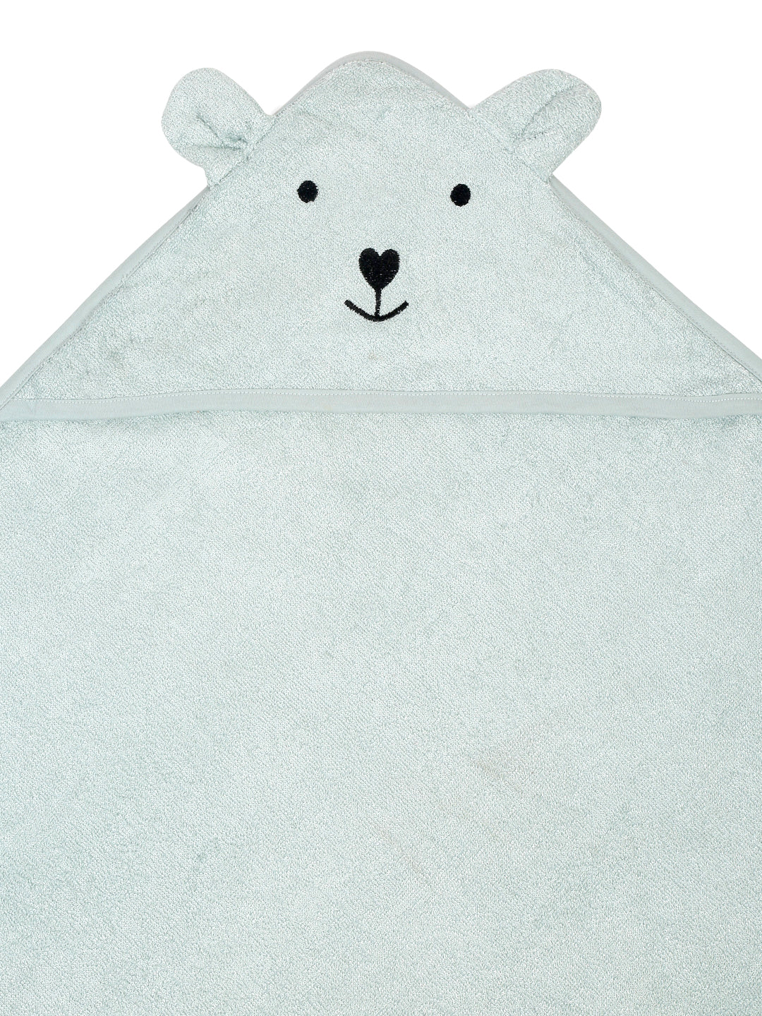 CREEVA Cuddle Baby/Kids Hooded Bath Towel in Pastel Green – Soft 100% Cotton with Cute Cartoon Face & 3D Ears, Super Absorbent Bath Wrap for Newborns & Toddlers | (0-5 Years)