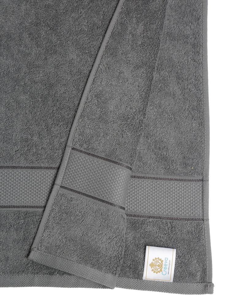Creeva Grey 2 Pc Solid 525 GSM Bath Towel Set