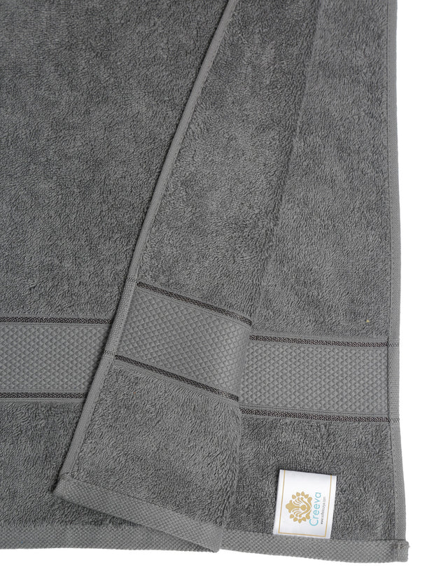 Creeva 525 GSM Cotton Lady Bath Towel 60x120 Set 2 (Grey)