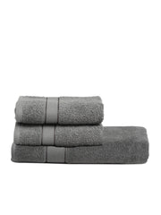 Creeva 100% Cotton 3 Piece Hand & Bath Towel Set, 525 GSM (Grey)