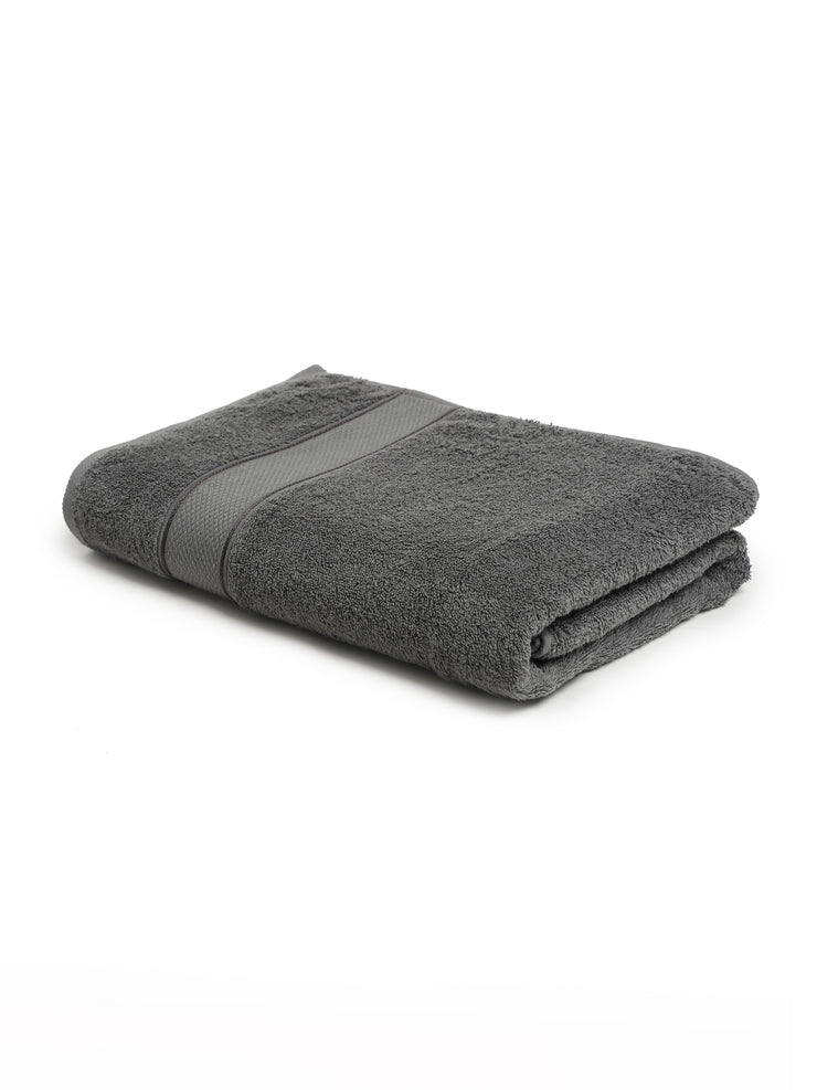 Creeva Grey 2 Pc Solid 525 GSM Bath Towel Set