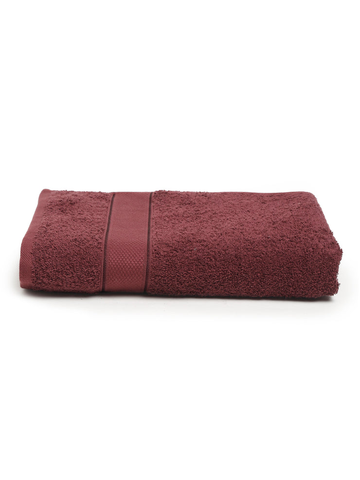 Creeva Wine 2 Pc Solid 525 GSM Bath Towel Set