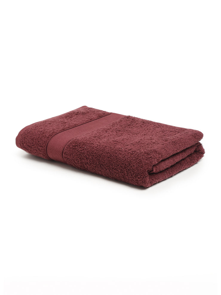 Creeva Wine 2 Pc Solid 525 GSM Bath Towel Set