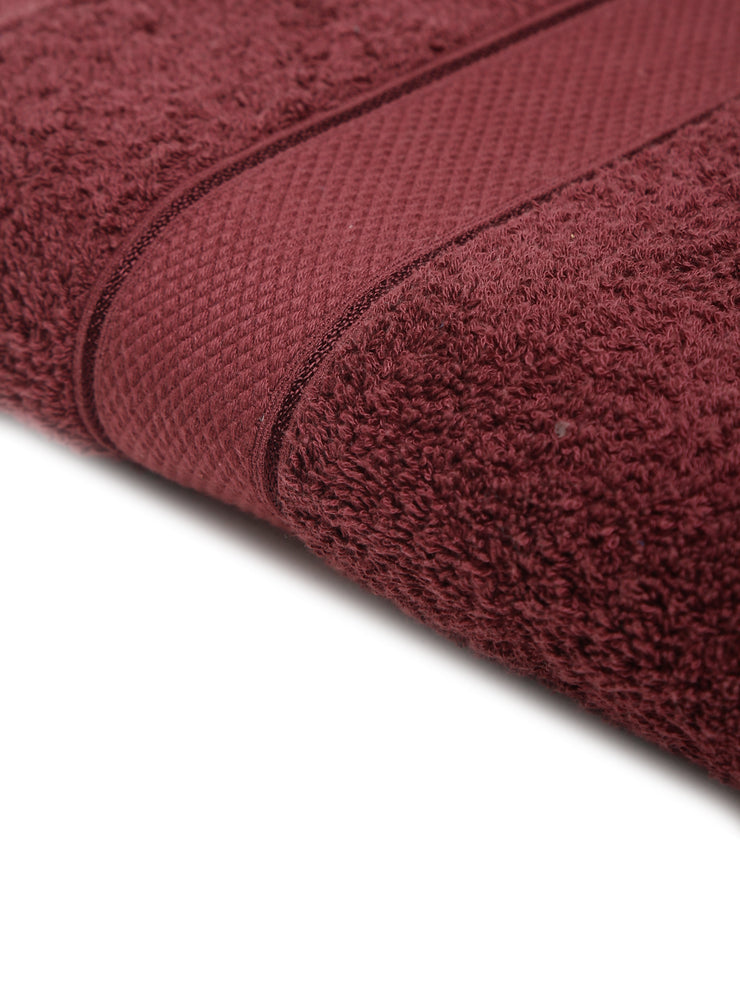 Creeva Wine 2 Pc Solid 525 GSM Bath Towel Set