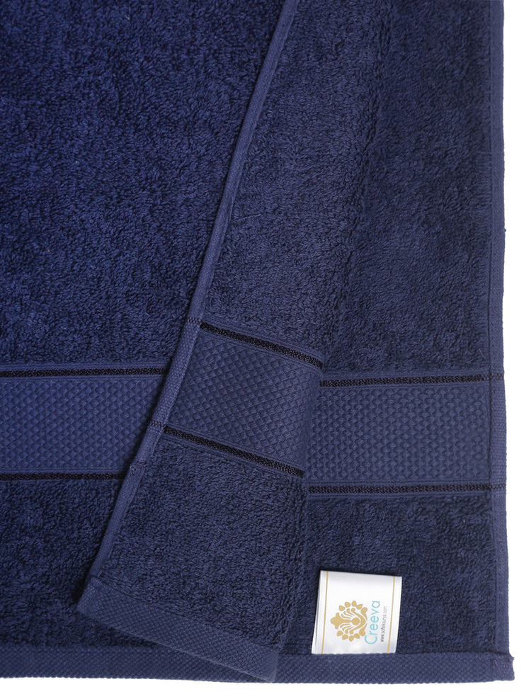 Creeva Navy 2 Pc Solid 525 GSM Bath Towel Set
