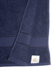 Creeva Navy & Dark Green 2 Pc Solid 525 GSM Bath Towel Set