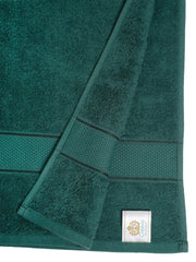 Creeva Dark Green 2 Pc Solid 525 GSM Lady Bath Towel Set