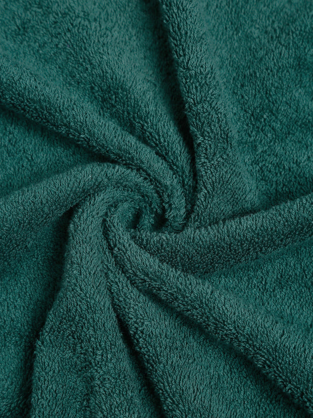 Creeva Dark Green 2 Pc Solid 525 GSM Lady Bath Towel Set