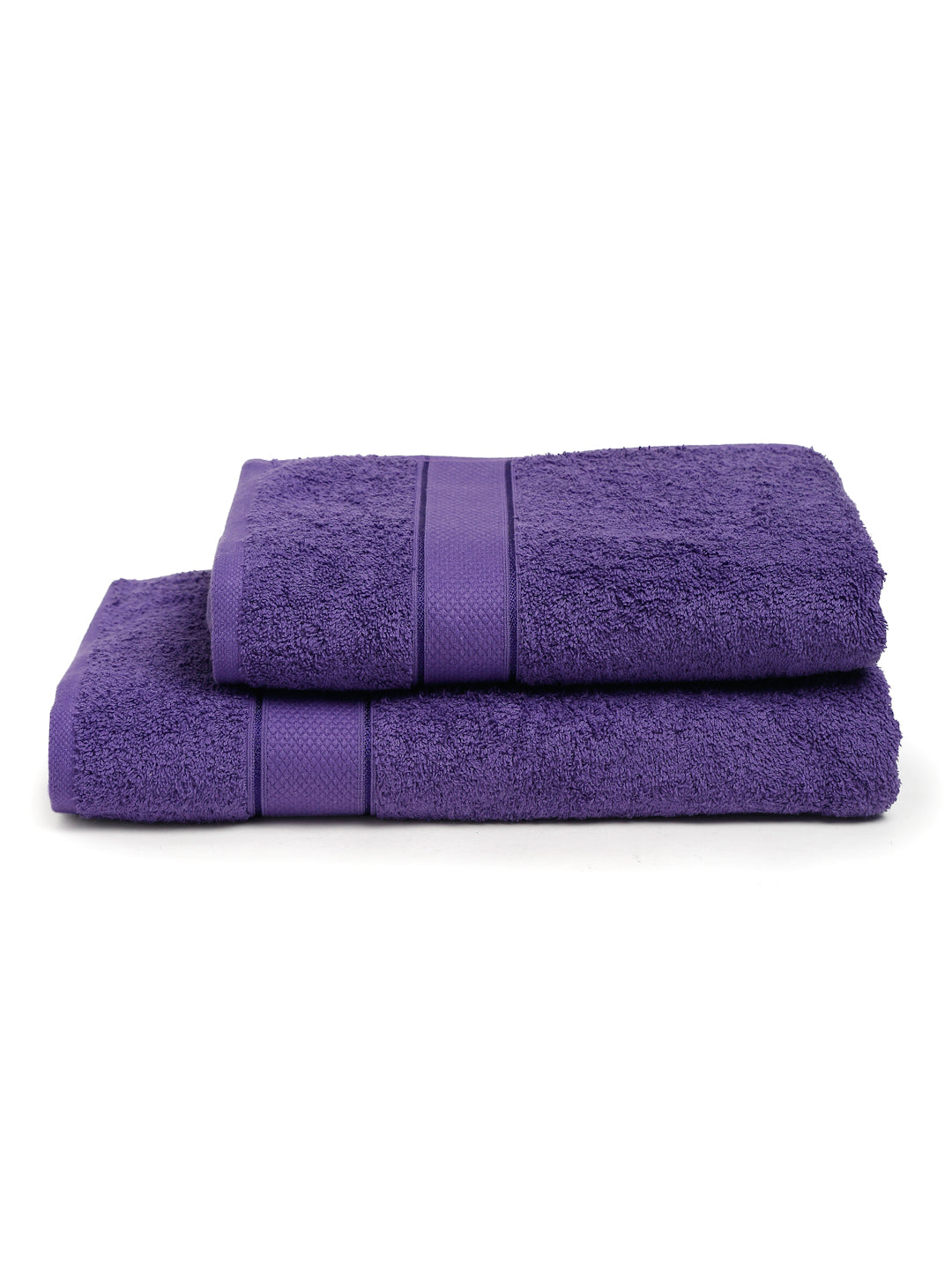 Creeva 100% Cotton 2 Pcs Hand & Bath Towel Set, 525 GSM (Violet)