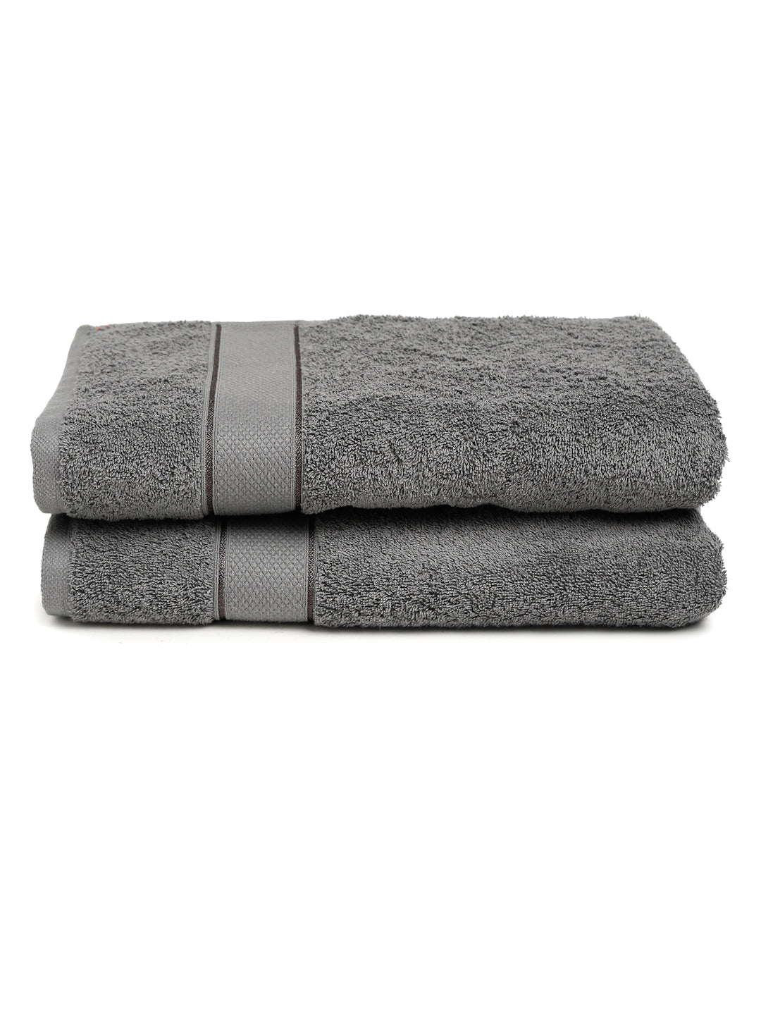 Creeva Grey 2 Pc Solid 525 GSM Bath Towel Set