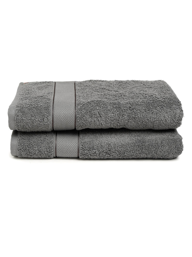 Creeva Grey 2 Pc Solid 525 GSM Bath Towel Set