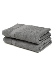 Creeva Grey 2 Pc Solid 525 GSM Bath Towel Set