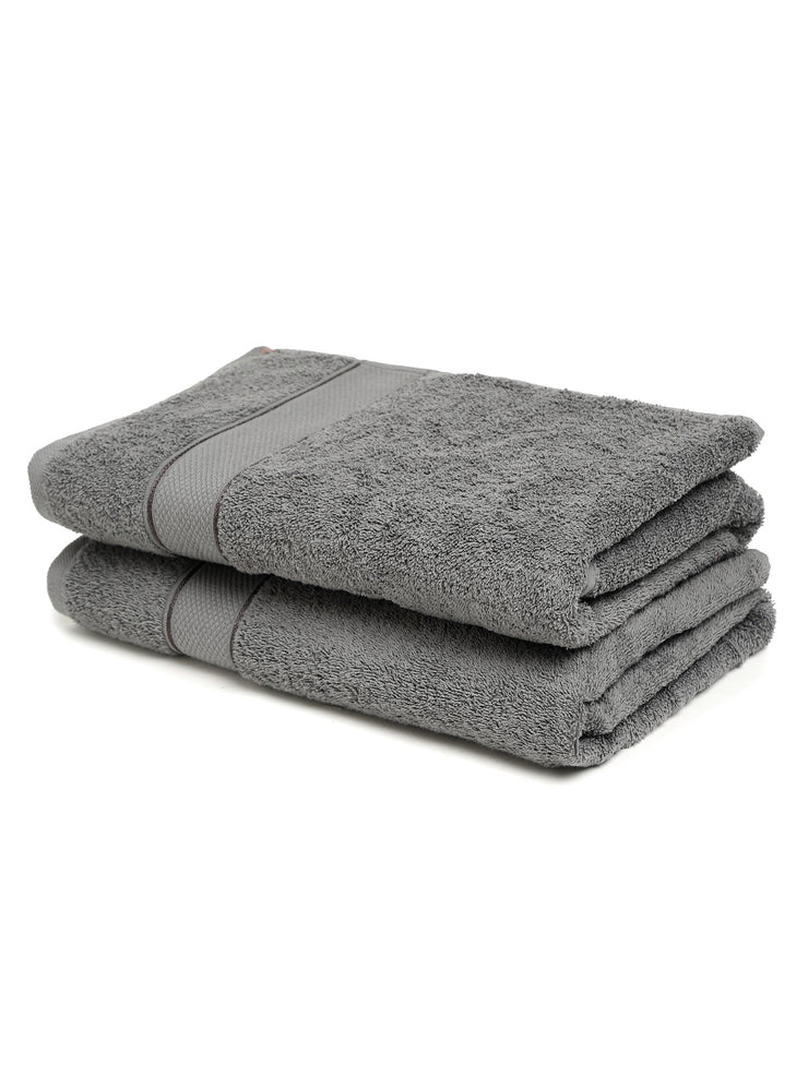 Creeva Grey 2 Pc Solid 525 GSM Bath Towel Set