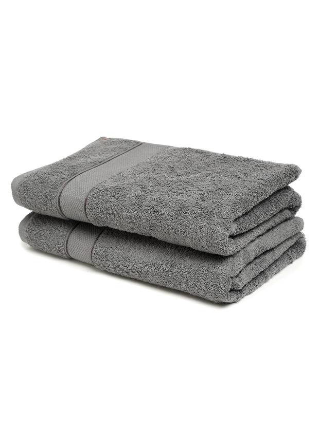 Creeva 525 GSM Cotton Lady Bath Towel 60x120 Set 2 (Grey)
