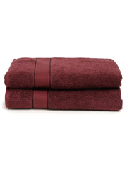 Creeva 525 GSM Cotton Lady Bath Towel 60x120 Set 2 (Wine)