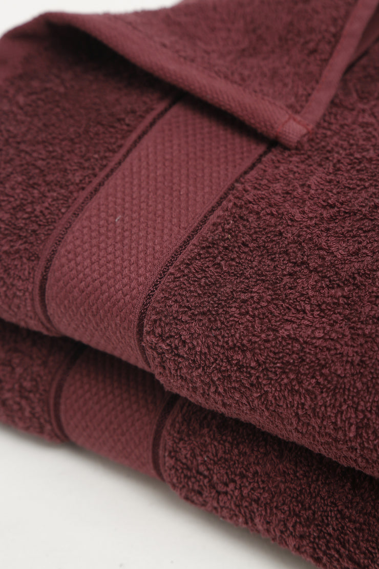 Creeva 525 GSM Cotton Lady Bath Towel 60x120 Set 2 (Wine)